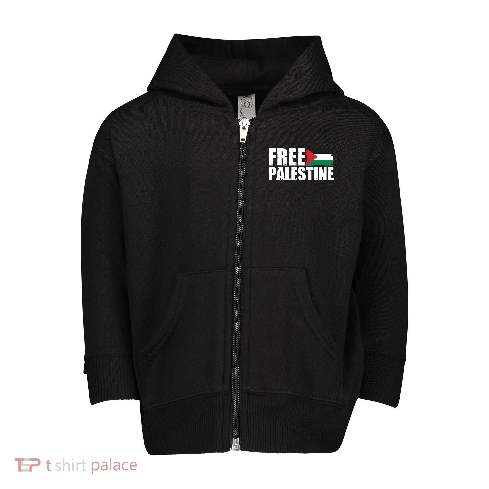 Free Palestine Support Stand With Palestine Toddler Zip Fleece Hoodie