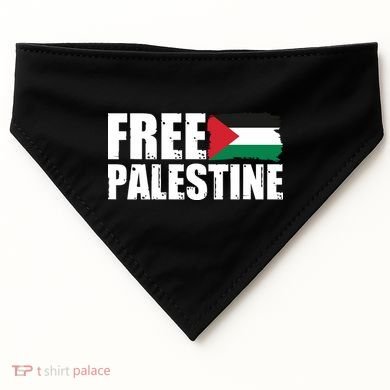 Free Palestine Support Stand With Palestine USA-Made Doggie Bandana