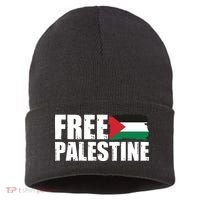 Free Palestine Support Stand With Palestine Sustainable Knit Beanie thumb 0