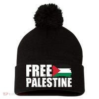 Free Palestine Support Stand With Palestine Pom Pom 12in Knit Beanie thumb 0