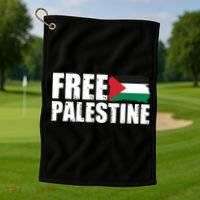 Free Palestine Support Stand With Palestine Golf Towel thumb 1