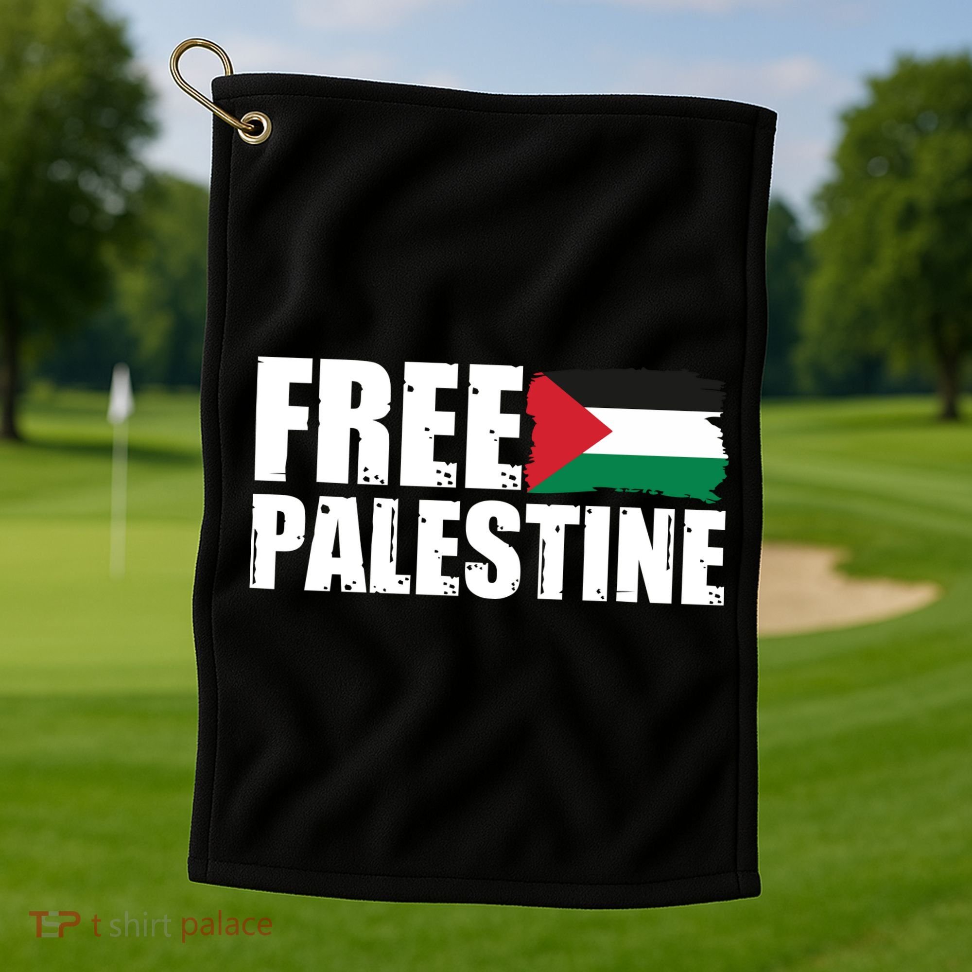 Free Palestine Support Stand With Palestine Golf Towel