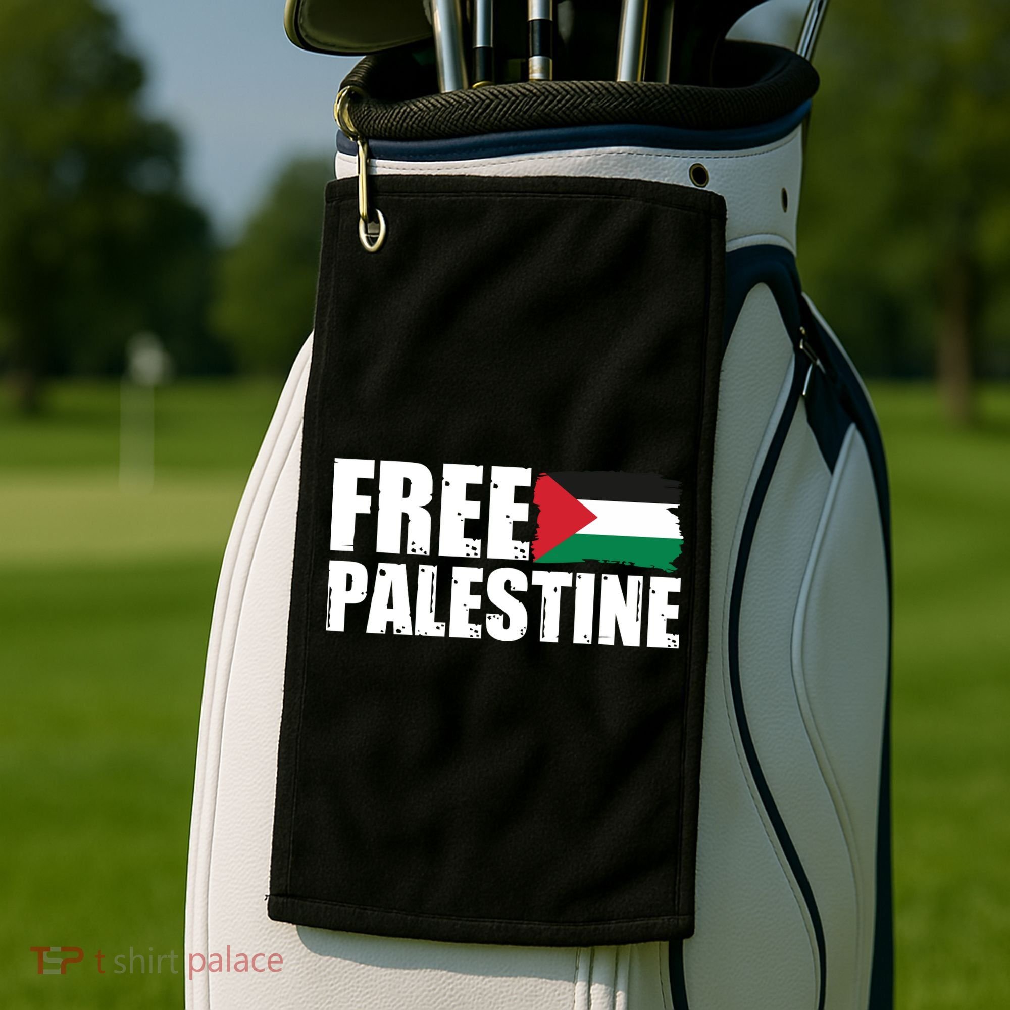 Free Palestine Support Stand With Palestine Golf Towel