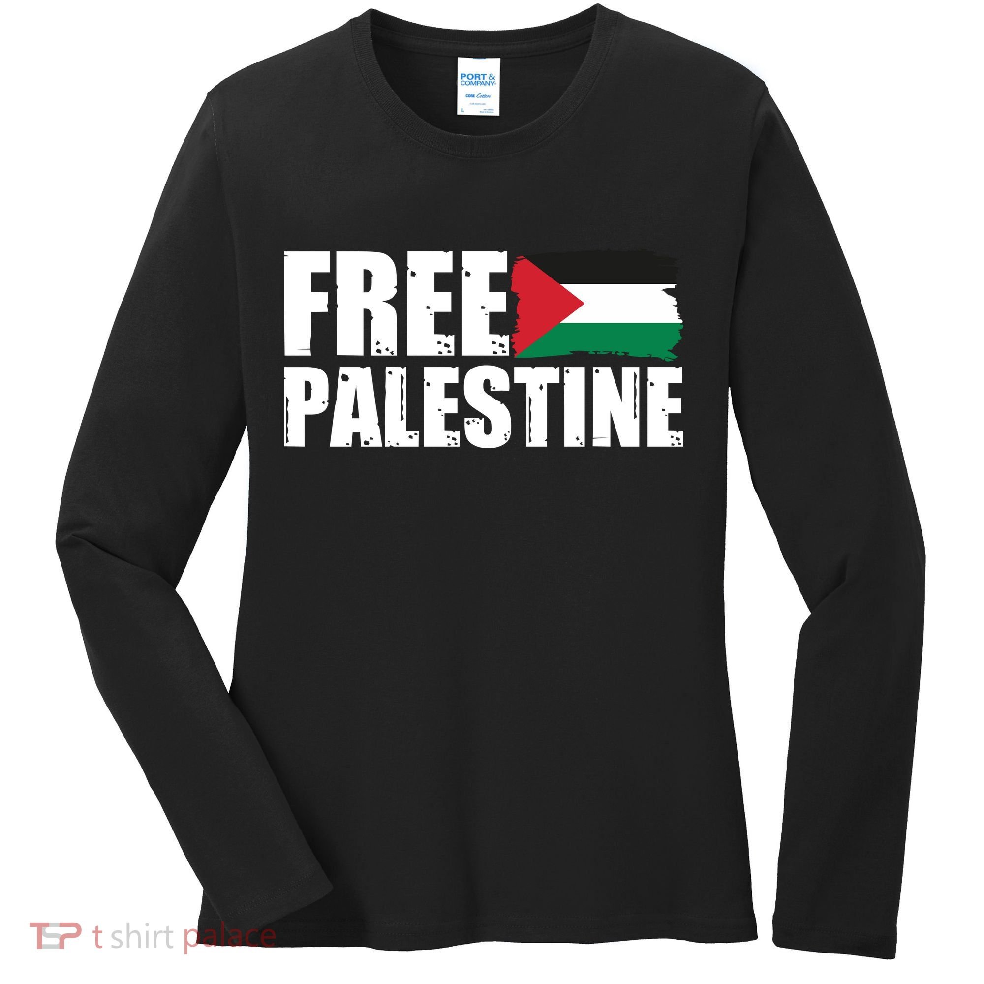Free Palestine Support Stand With Palestine Women's Long Sleeve Shirt