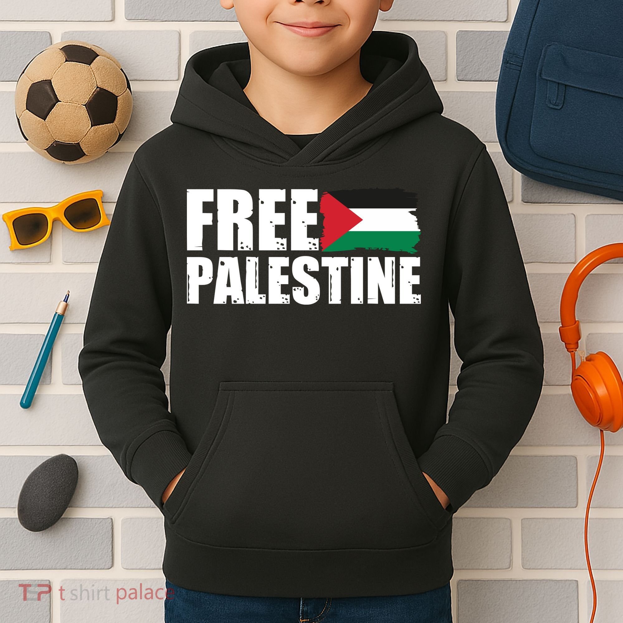 Free Palestine Support Stand With Palestine Kids Hoodie