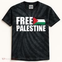 Free Palestine Support Stand With Palestine Kids Tie-Dye T-Shirt thumb 0