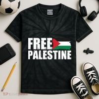 Free Palestine Support Stand With Palestine Kids Tie-Dye T-Shirt thumb 2
