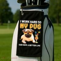 Funny Pug Shirts Pug Lover Gifts Golf Towel thumb 2