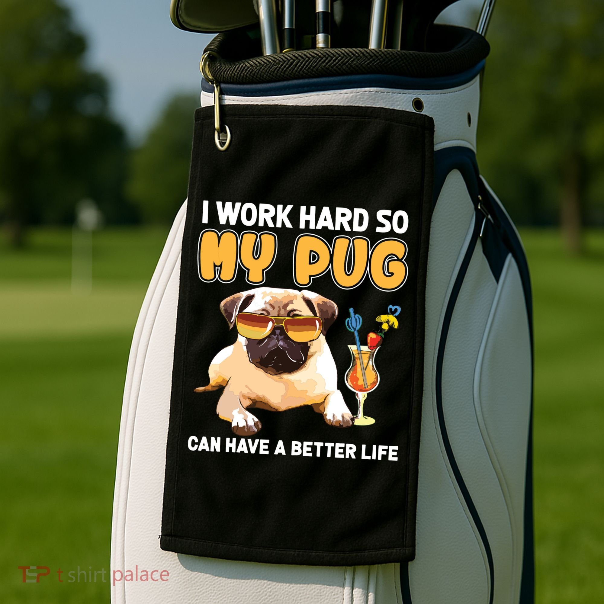 Funny Pug Shirts Pug Lover Gifts Golf Towel