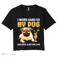 Funny Pug Shirts Pug Lover Gifts Women's Crop Top Tee thumb 0