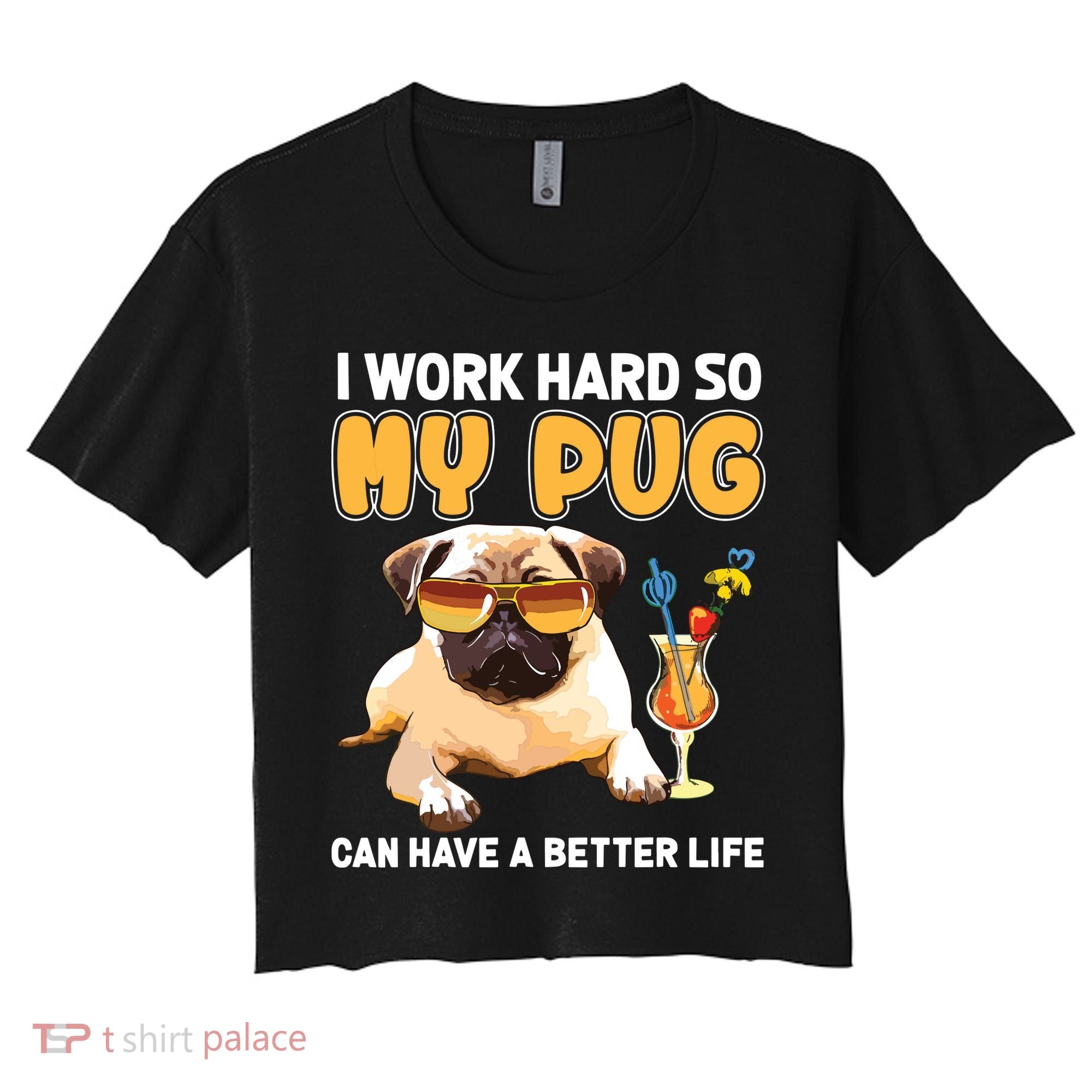Funny Pug Shirts Pug Lover Gifts Women's Crop Top Tee