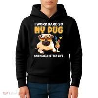 Funny Pug Shirts Pug Lover Gifts Kids Hoodie thumb 4