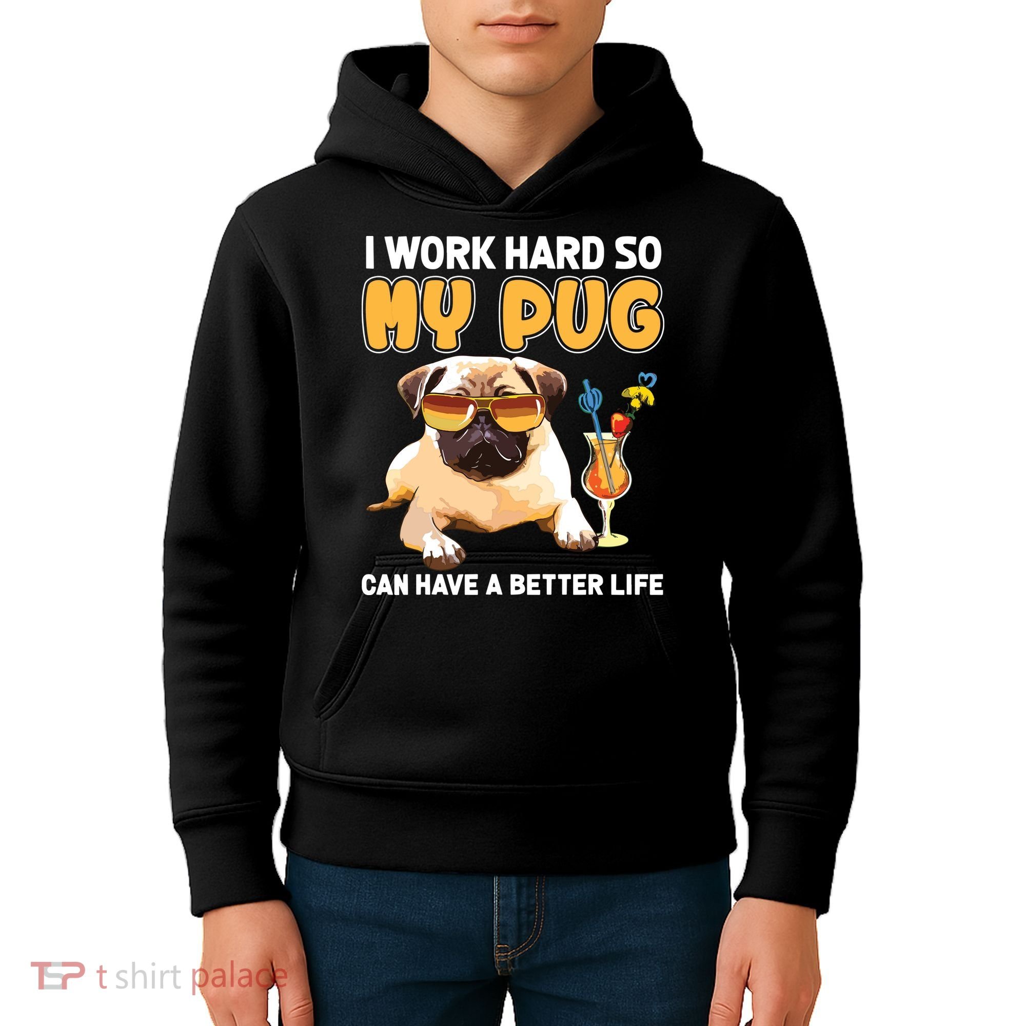 Funny Pug Shirts Pug Lover Gifts Kids Hoodie