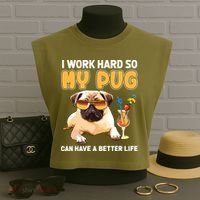 Funny Pug Shirts Pug Lover Gifts Garment-Dyed Women's Muscle Tee thumb 3