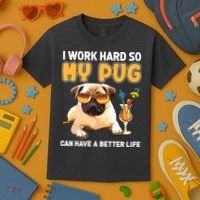 Funny Pug Shirts Pug Lover Gifts Kids T-Shirt thumb 3