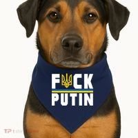 Fuck Putin Support Ukraine USA-Made Doggie Bandana thumb 1