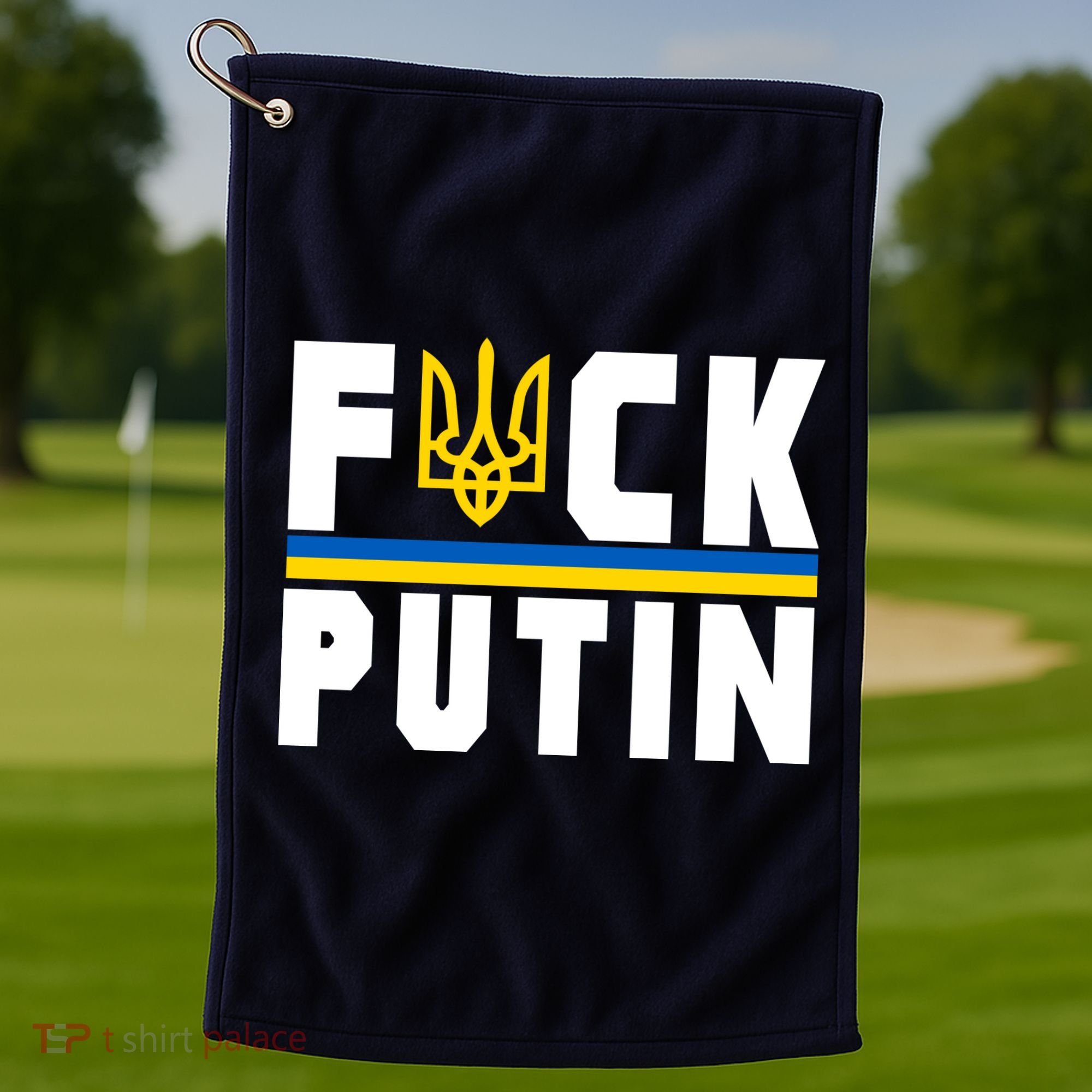 Fuck Putin Support Ukraine Golf Towel