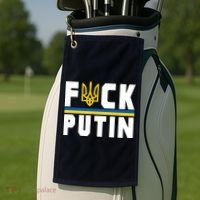 Fuck Putin Support Ukraine Golf Towel thumb 2