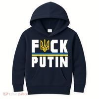 Fuck Putin Support Ukraine Kids Hoodie thumb 0