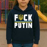 Fuck Putin Support Ukraine Kids Hoodie thumb 3