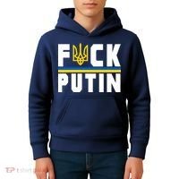 Fuck Putin Support Ukraine Kids Hoodie thumb 4