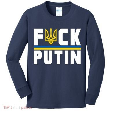 Fuck Putin Support Ukraine Kids Long Sleeve Shirt