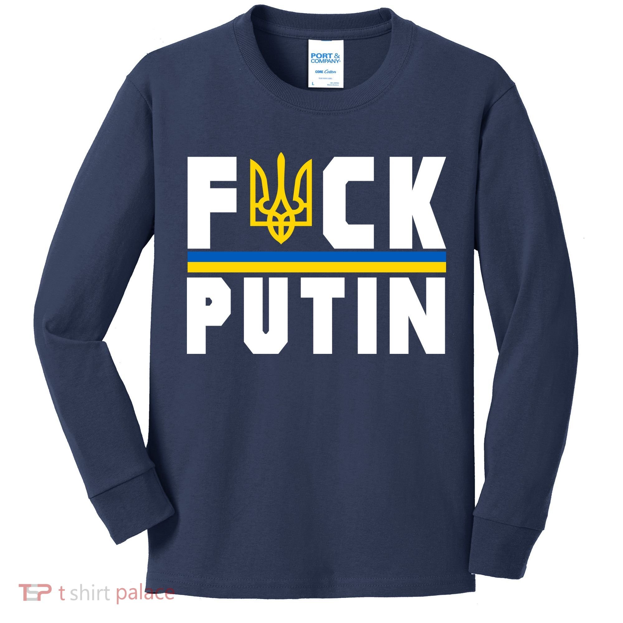 Fuck Putin Support Ukraine Kids Long Sleeve Shirt