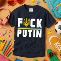 Fuck Putin Support Ukraine Kids T-Shirt thumb 3