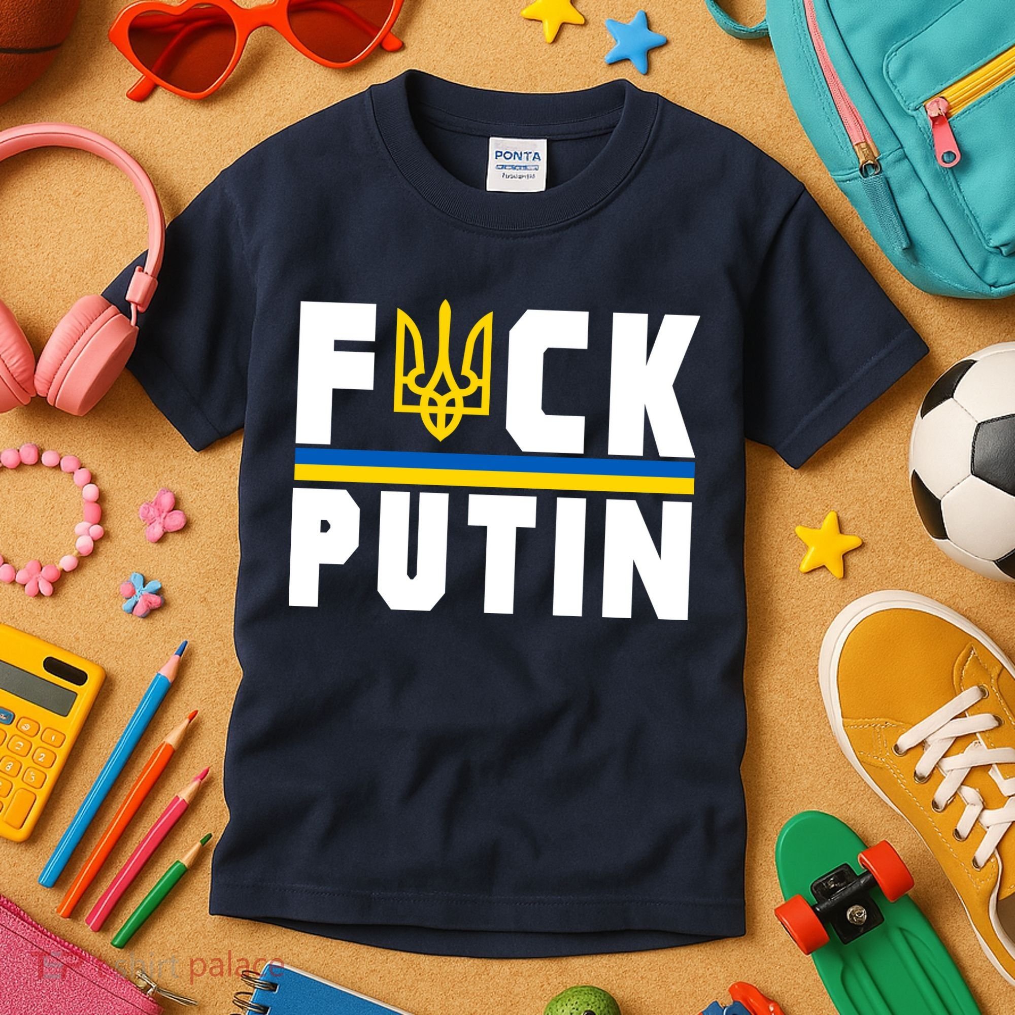 Fuck Putin Support Ukraine Kids T-Shirt