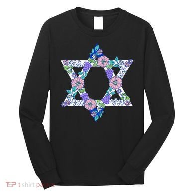 Floral Peace Sign Isreal Long Sleeve Shirt