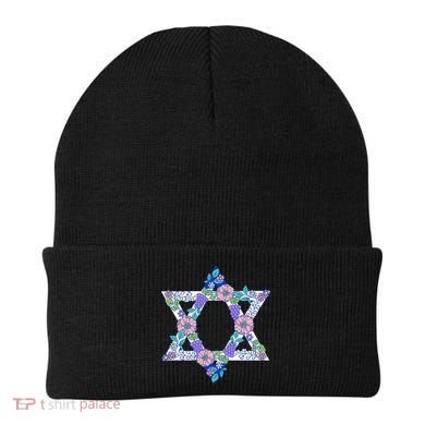 Floral Peace Sign Isreal Beanie