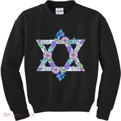 Floral Peace Sign Isreal Kids Sweatshirt
