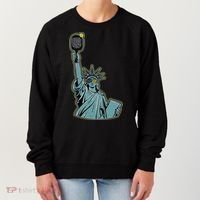 Funny Pickleball Statue Of Liberty  Women's Sweatshirt thumb 0
