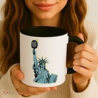 Funny Pickleball Statue Of Liberty  Coffee Mug thumb 3