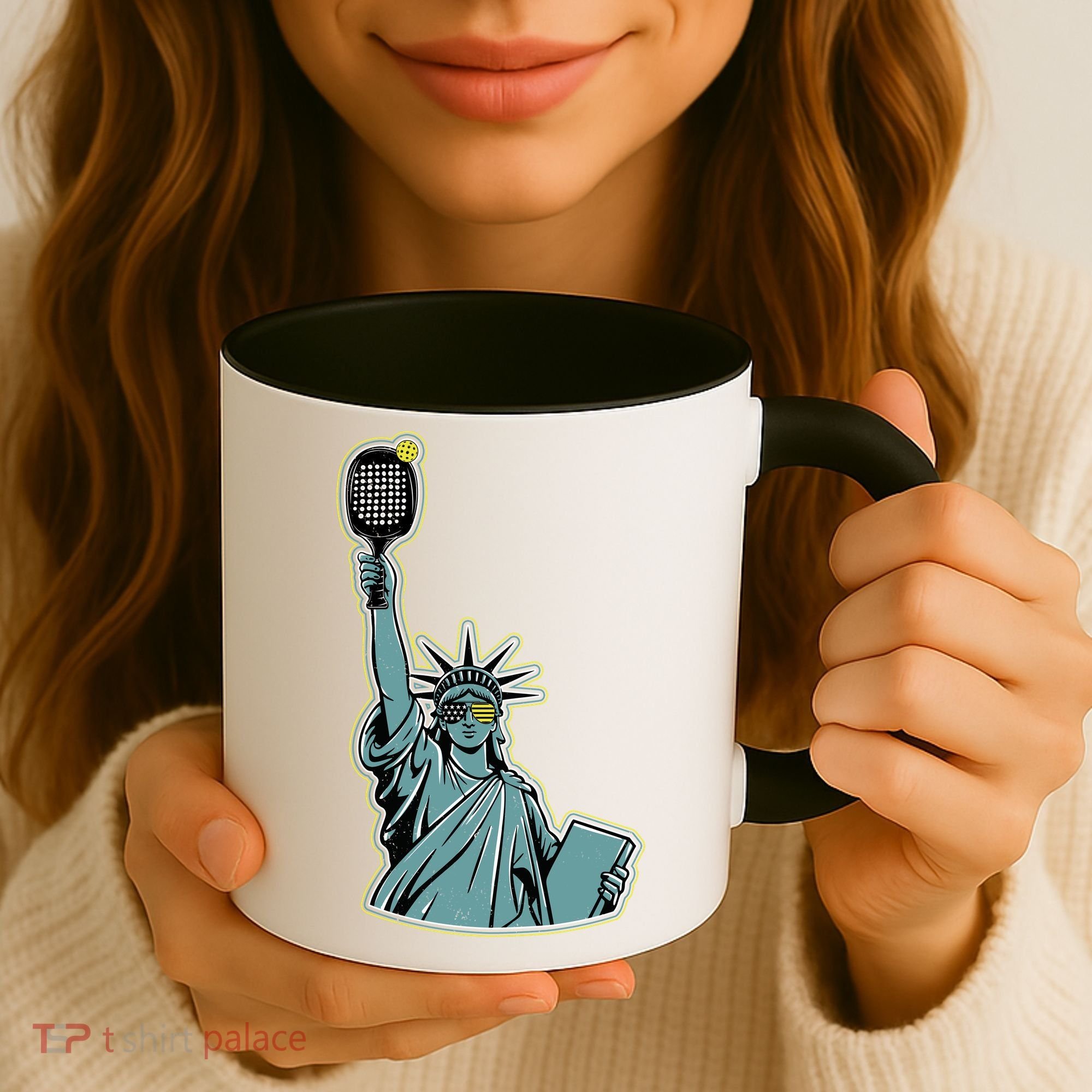 Funny Pickleball Statue Of Liberty  Coffee Mug