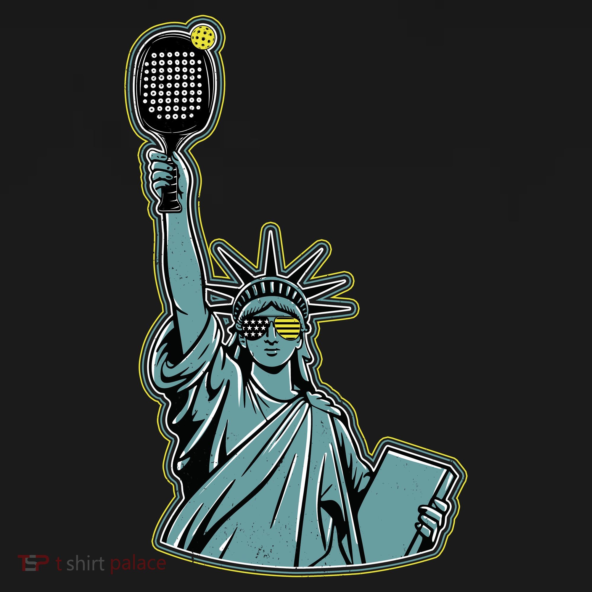 Funny Pickleball Statue Of Liberty  Women's Hoodie