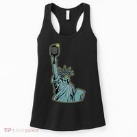 Funny Pickleball Statue Of Liberty  Women's Tank Top thumb 0