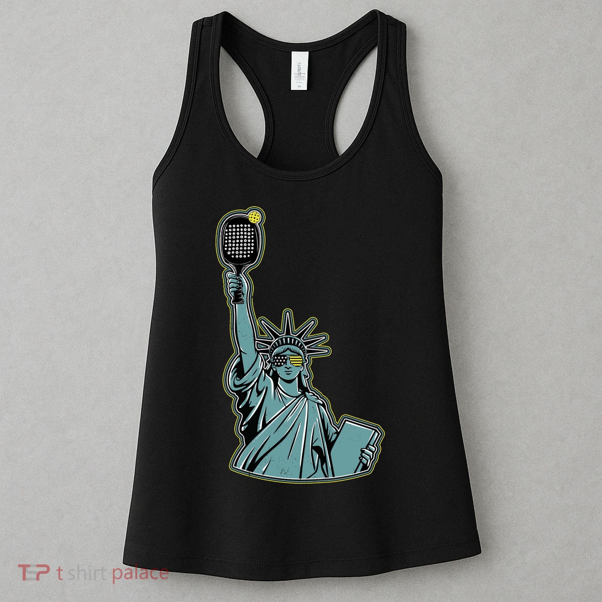 Funny Pickleball Statue Of Liberty  Women's Tank Top