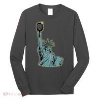 Funny Pickleball Statue Of Liberty  Long Sleeve Shirt thumb 0