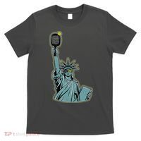 Funny Pickleball Statue Of Liberty  T-Shirt thumb 0