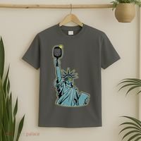 Funny Pickleball Statue Of Liberty  T-Shirt thumb 2