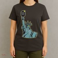 Funny Pickleball Statue Of Liberty  T-Shirt thumb 4
