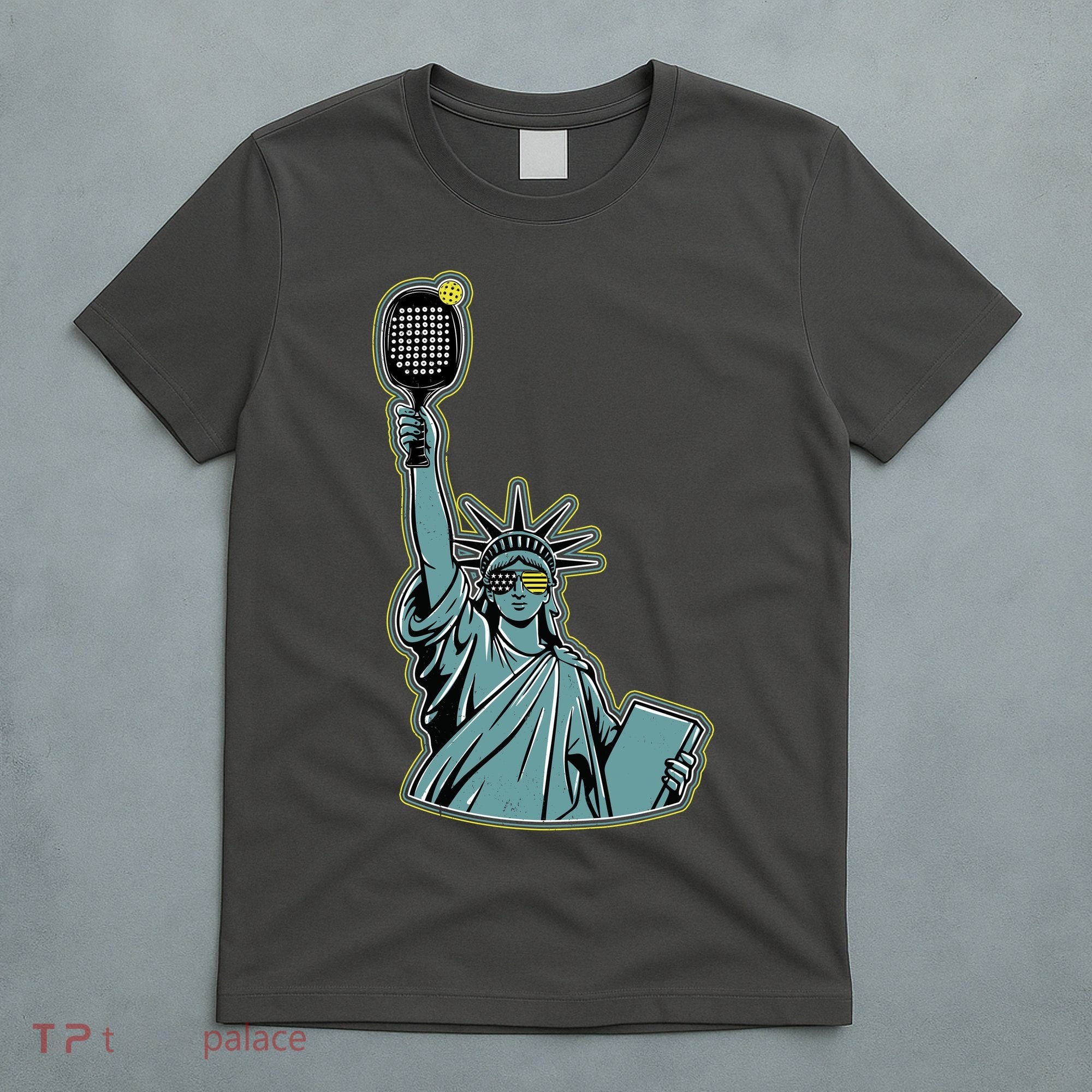 Funny Pickleball Statue Of Liberty  T-Shirt