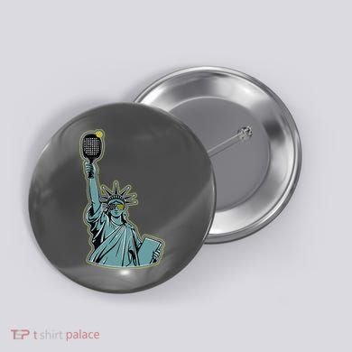 Funny Pickleball Statue Of Liberty  Button
