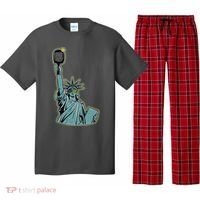 Funny Pickleball Statue Of Liberty  Pajama Set thumb 0