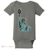 Funny Pickleball Statue Of Liberty  Baby Bodysuit thumb 0