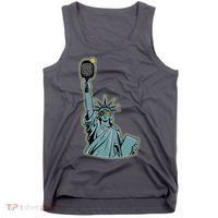 Funny Pickleball Statue Of Liberty  Tank Top thumb 0