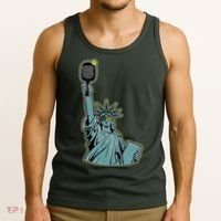 Funny Pickleball Statue Of Liberty  Tank Top thumb 3