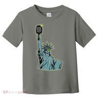 Funny Pickleball Statue Of Liberty  Toddler T-Shirt thumb 0