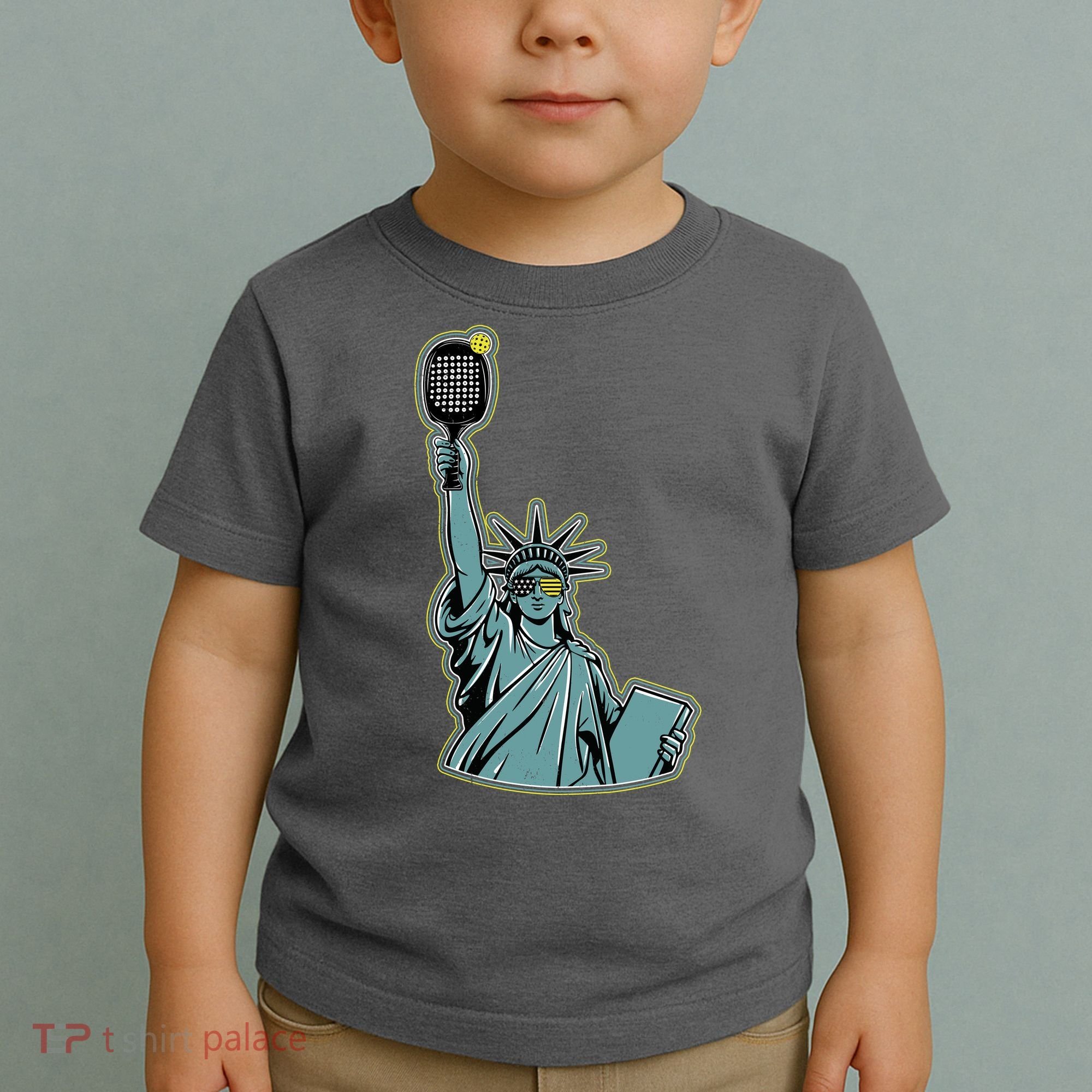 Funny Pickleball Statue Of Liberty  Toddler T-Shirt